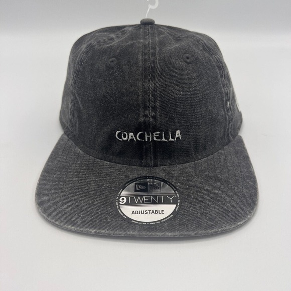 NEW Coachella‎ New Era 9Twenty Grey Flat Brim Hat Cap Adjustable Collectible - Picture 1 of 8
